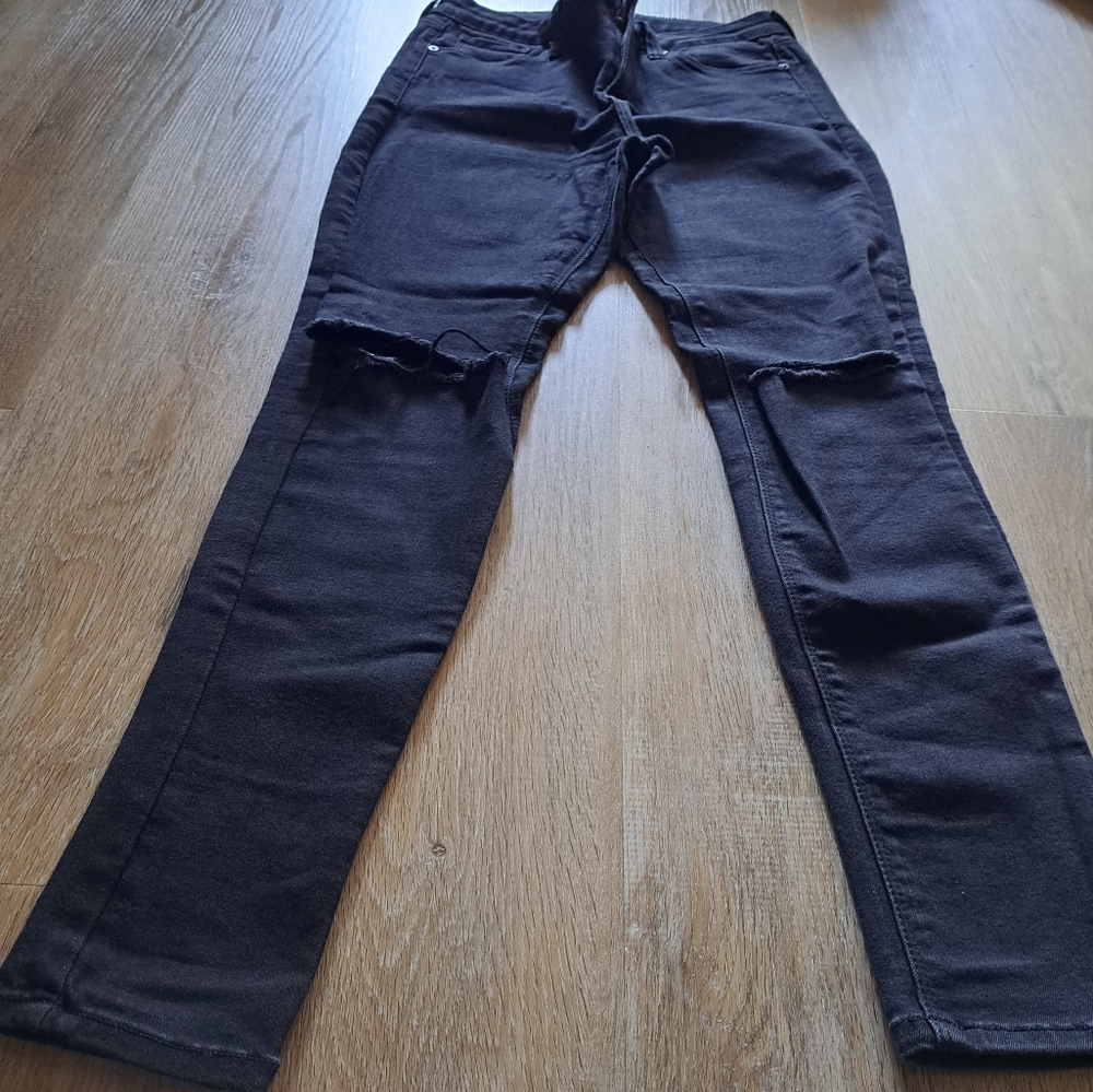 JUST BLACK Black Denim Skinny Distressed Jeans Women's Size 28